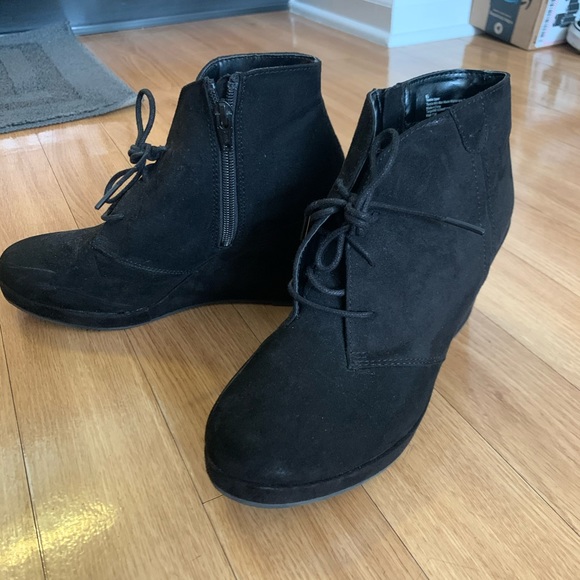 Target Shoes - Black Ankle Wedge Booties